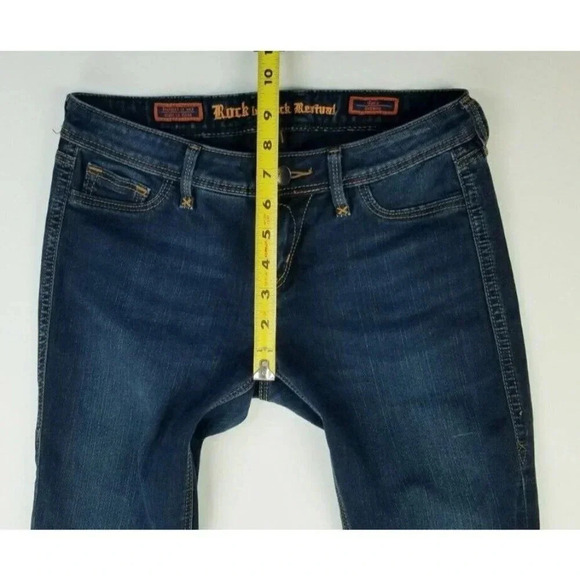 Rock By Rock Revival size 27X31 Carla Legging Embroidered Logo Blue Denim Jeans - Picture 3 of 12